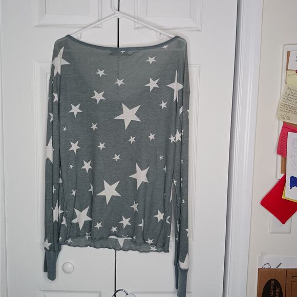 Wildfox Star Thermal Oversized Henley Top Sz Large - Picture 7 of 10